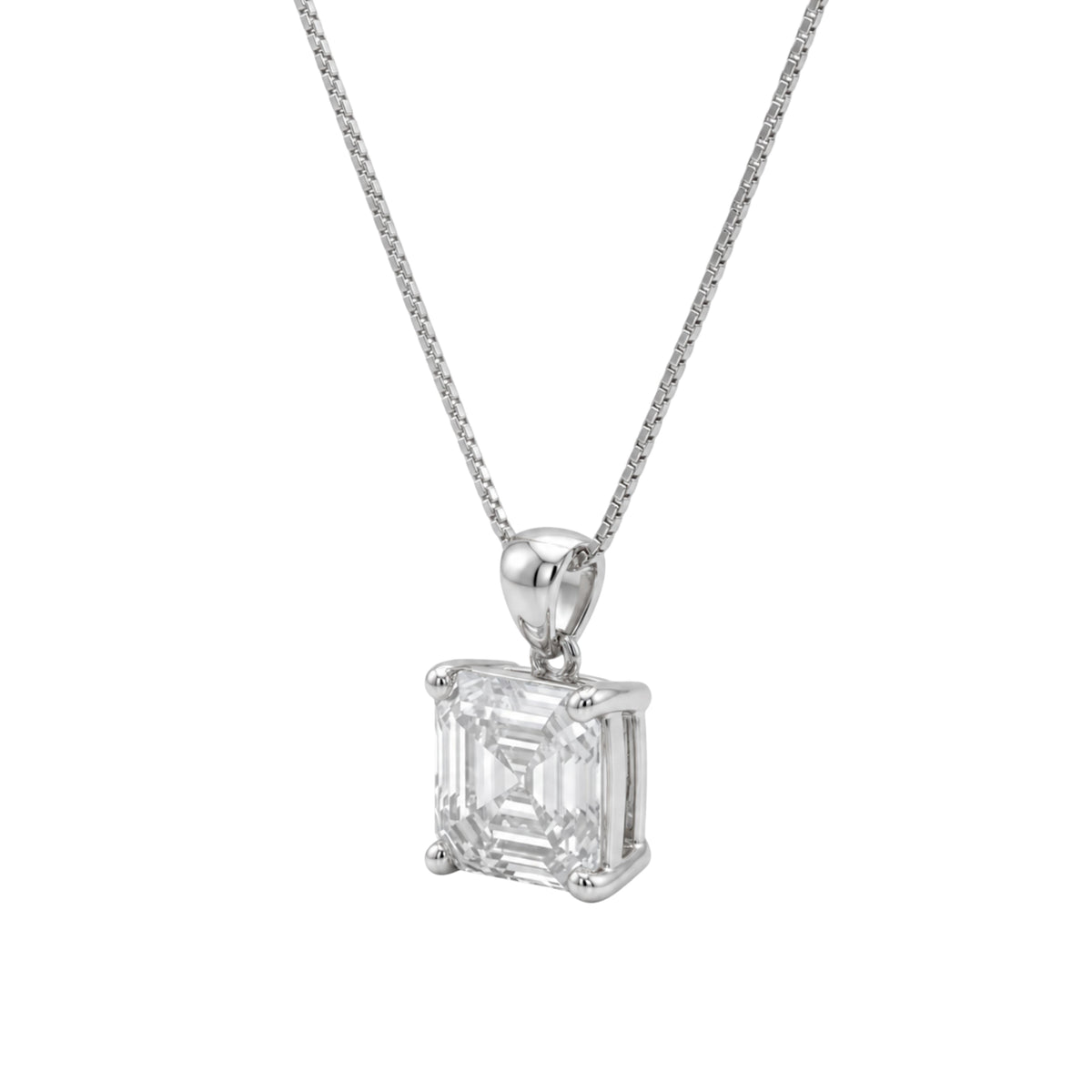 Asscher Solitaire Pendant Necklace
