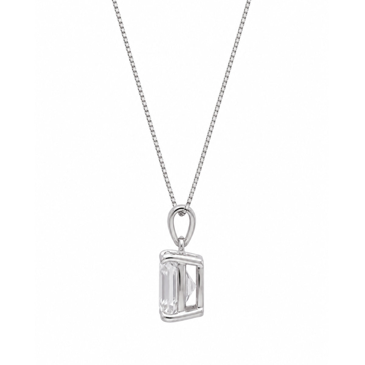 Asscher Solitaire Pendant Necklace