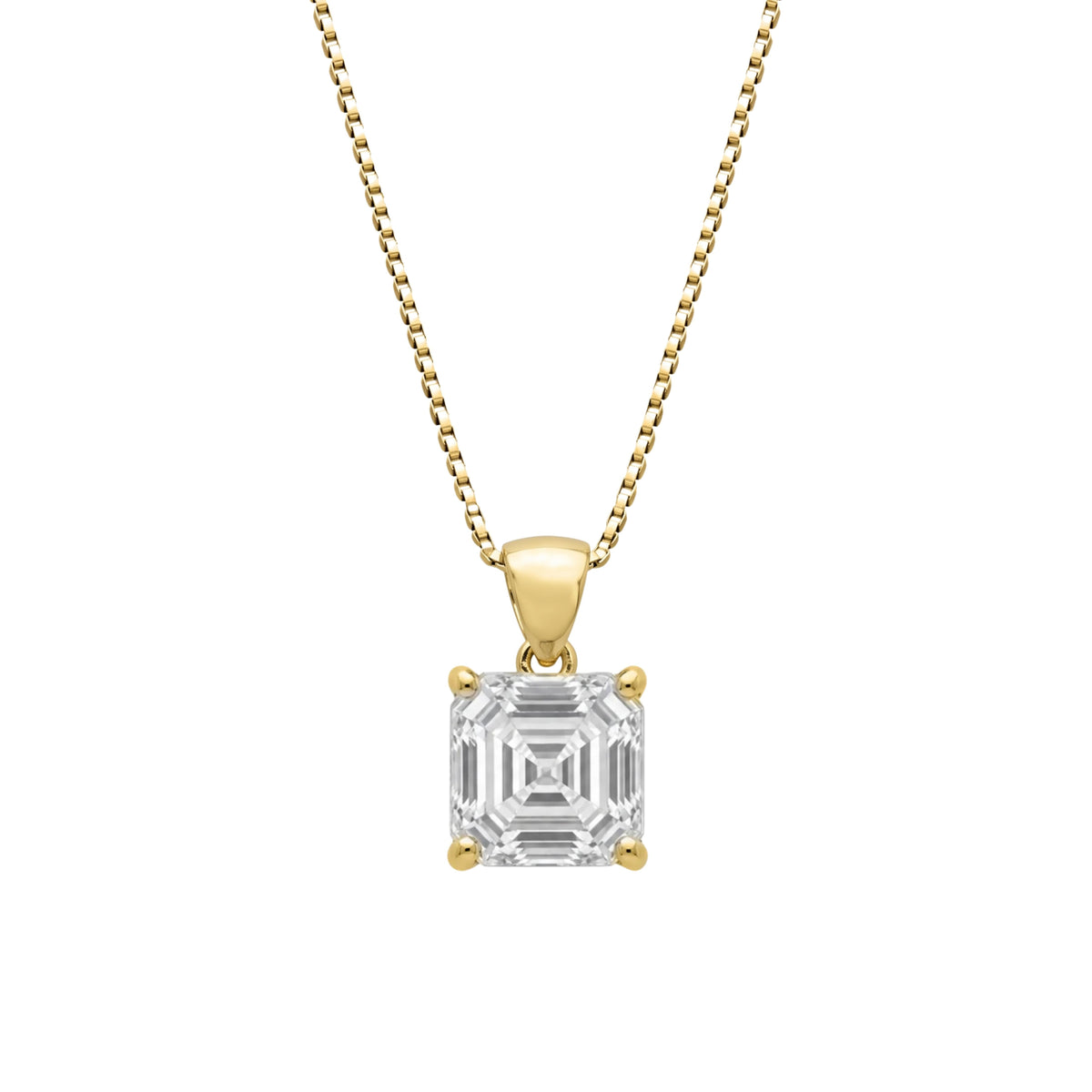 Asscher Solitaire Pendant Necklace