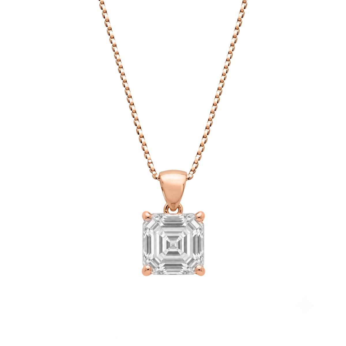 Asscher Solitaire Pendant Necklace