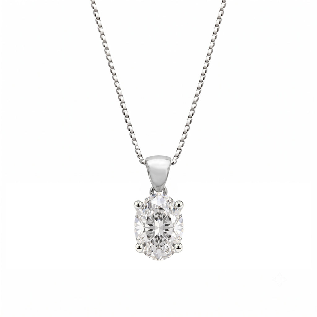 Oval Solitaire Pendant Necklace