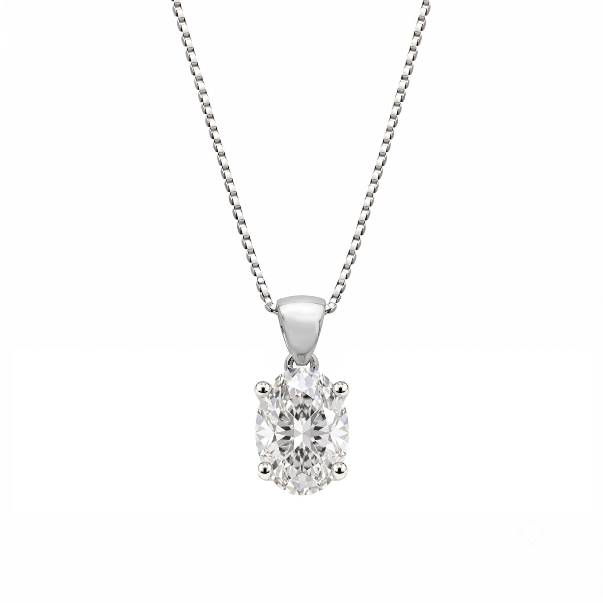 Oval Solitaire Pendant Necklace