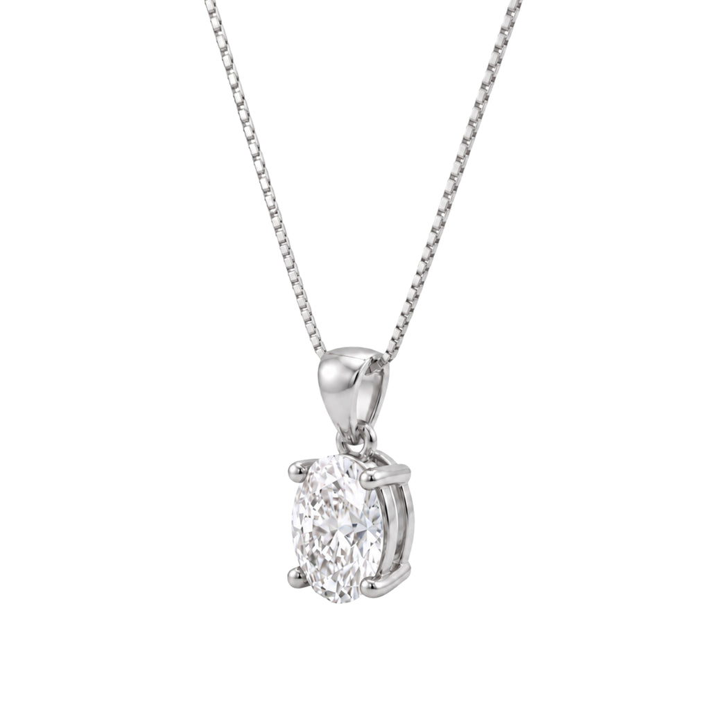 Oval Solitaire Pendant Necklace