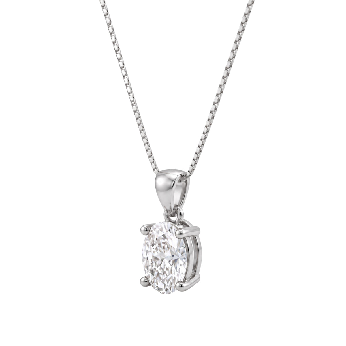 Oval Solitaire Pendant Necklace