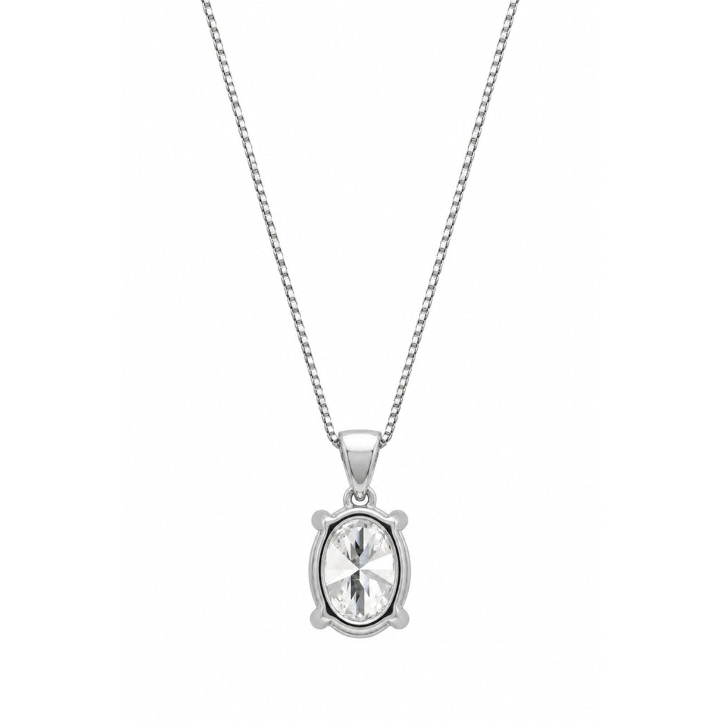 Oval Solitaire Pendant Necklace