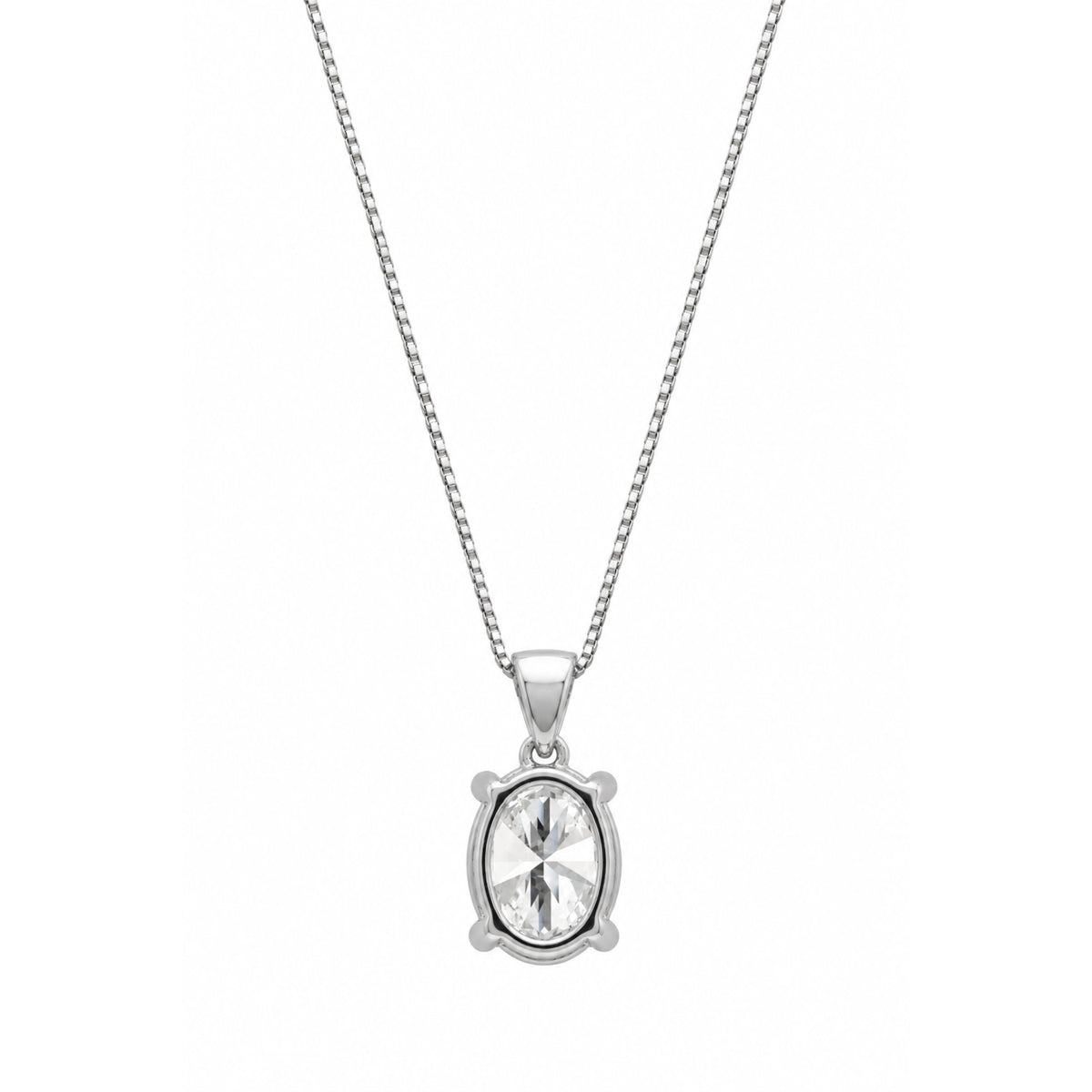 Oval Solitaire Pendant Necklace