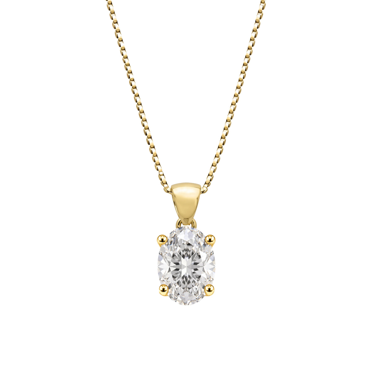 Oval Solitaire Pendant Necklace