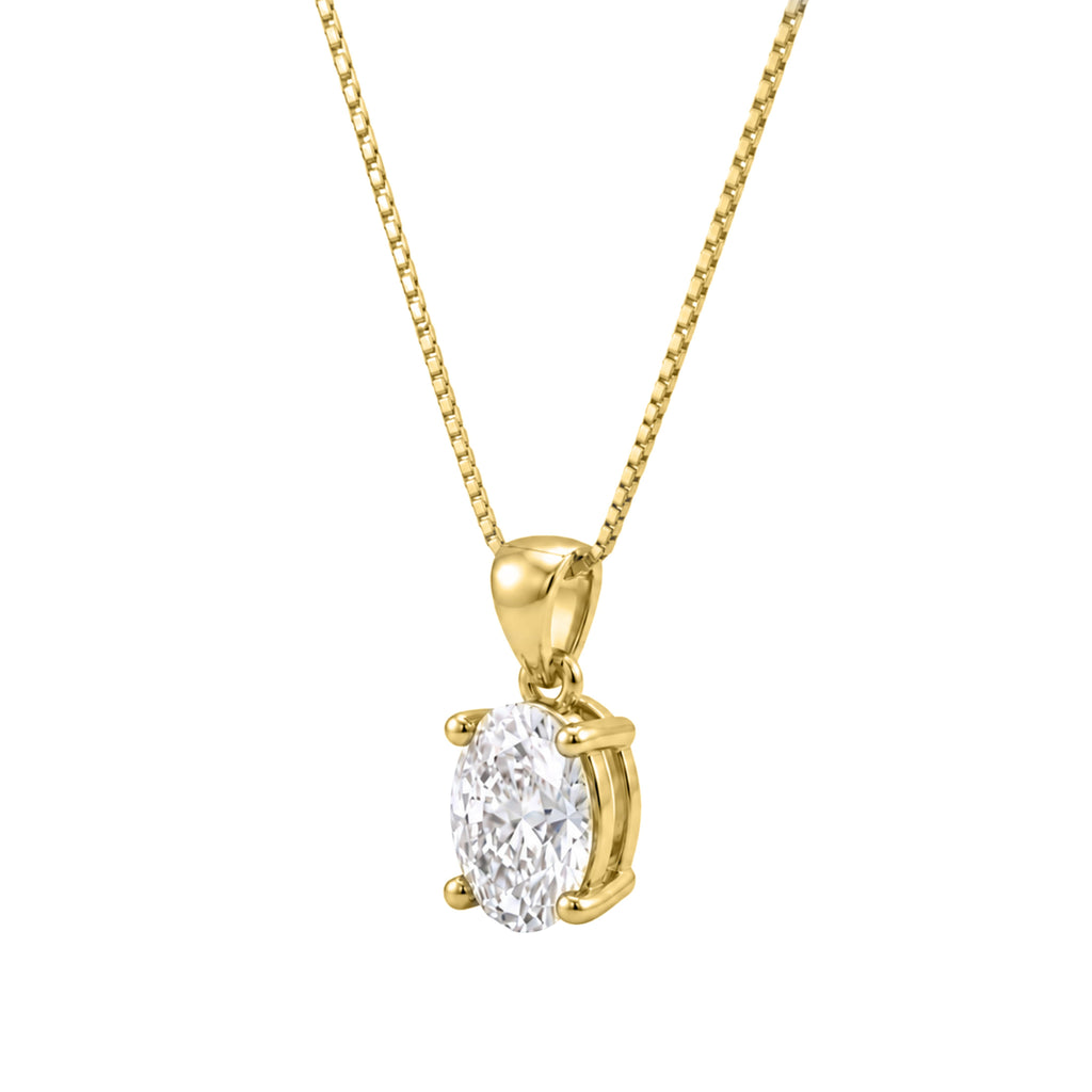 Oval Solitaire Pendant Necklace