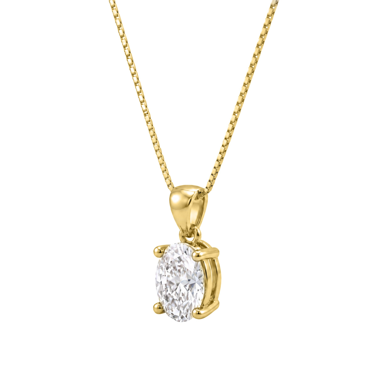Oval Solitaire Pendant Necklace