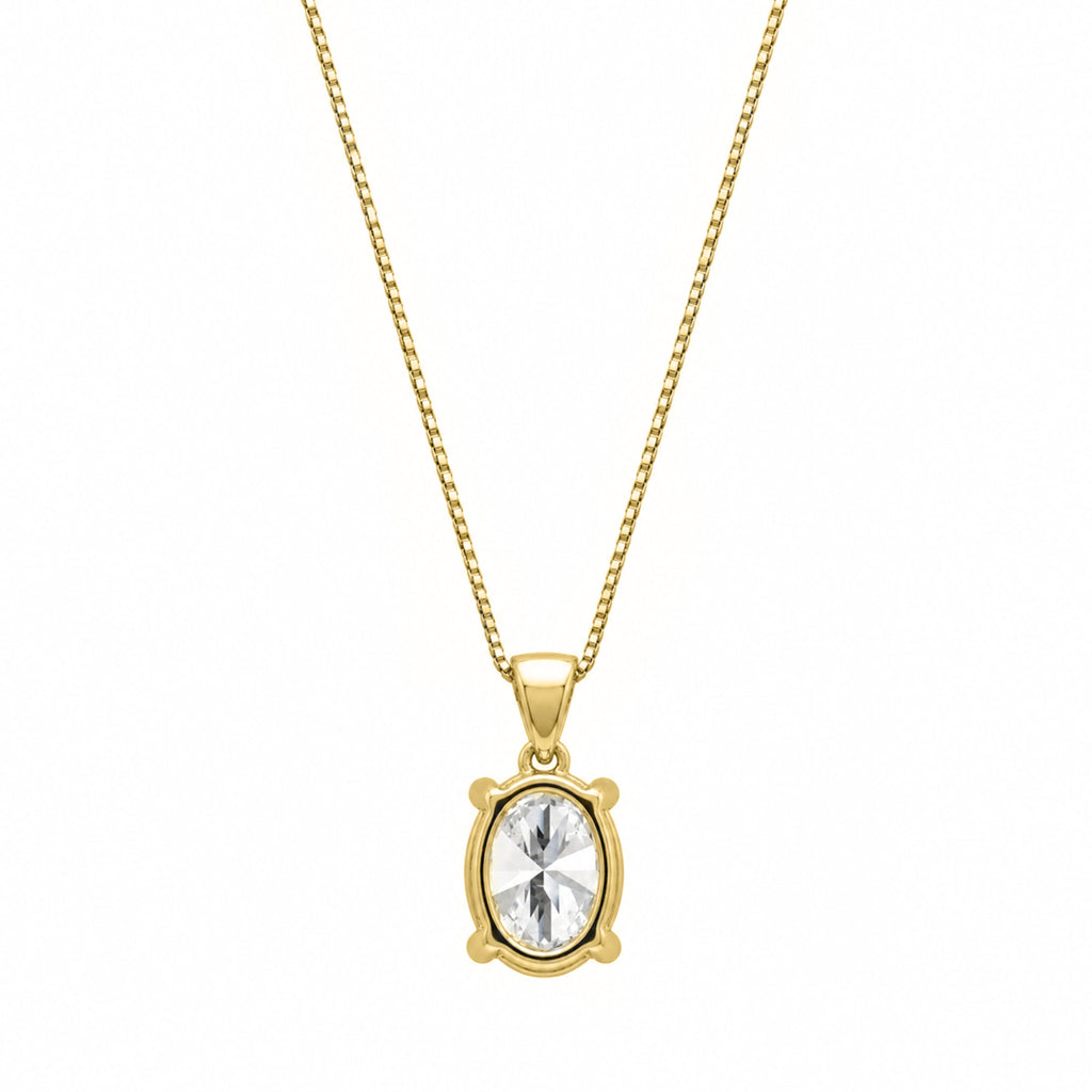 Oval Solitaire Pendant Necklace