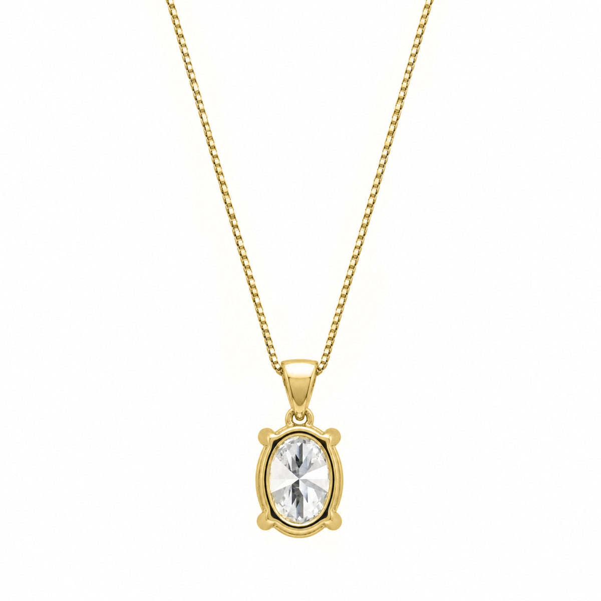 Oval Solitaire Pendant Necklace