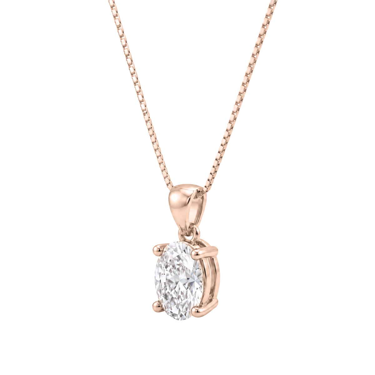 Oval Solitaire Pendant Necklace