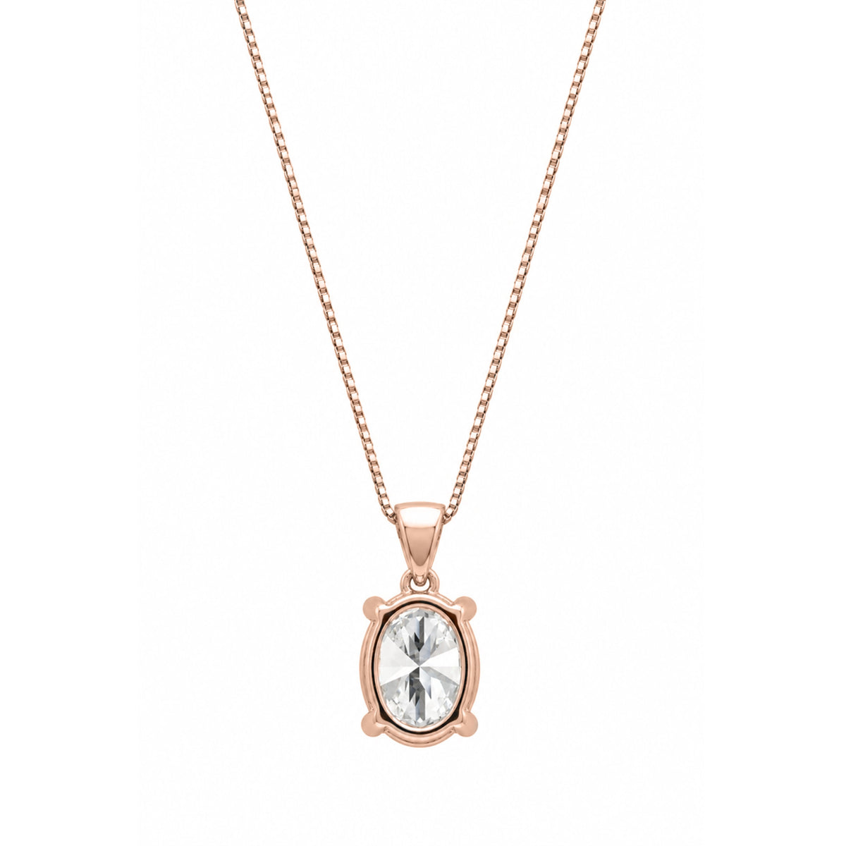 Oval Solitaire Pendant Necklace