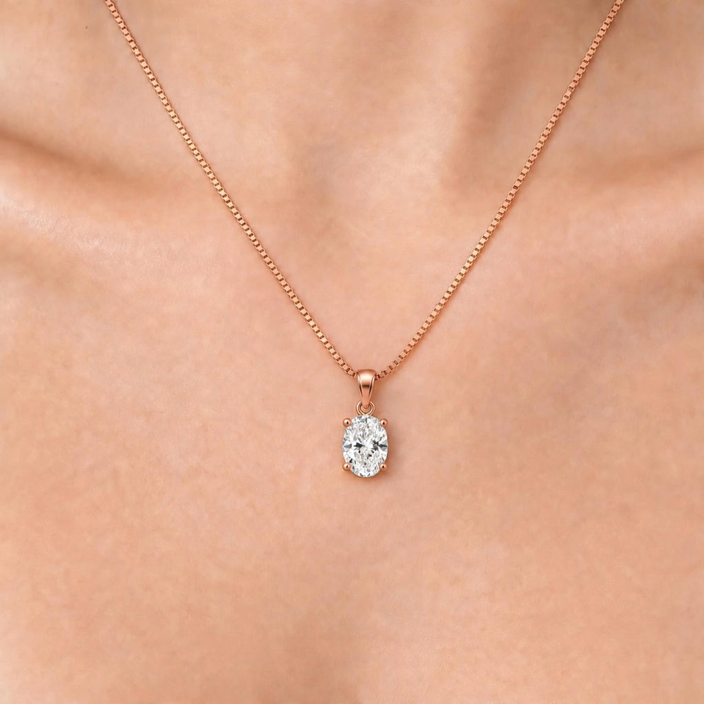Oval Solitaire Pendant Necklace