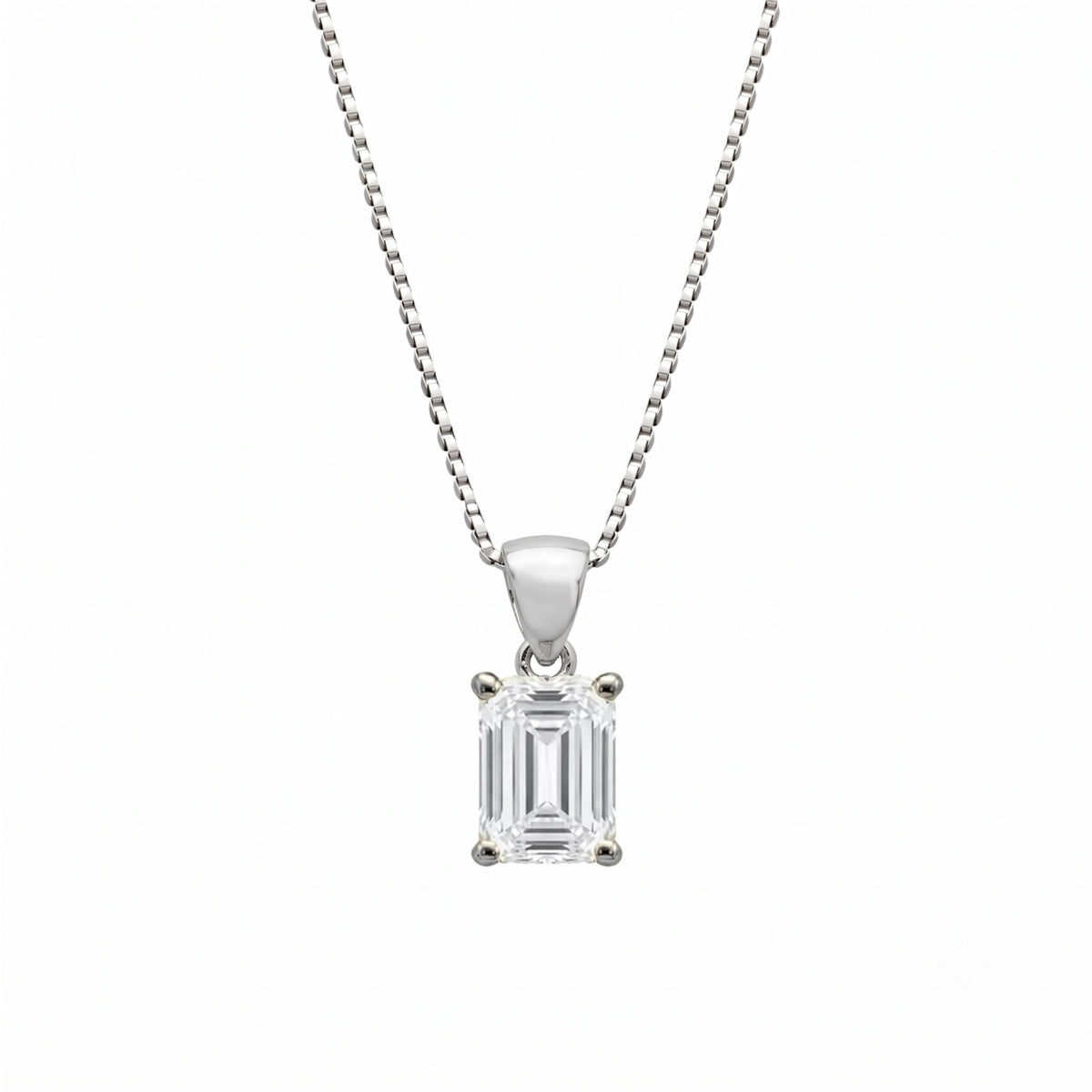 Emerald Solitaire Pendant Necklace