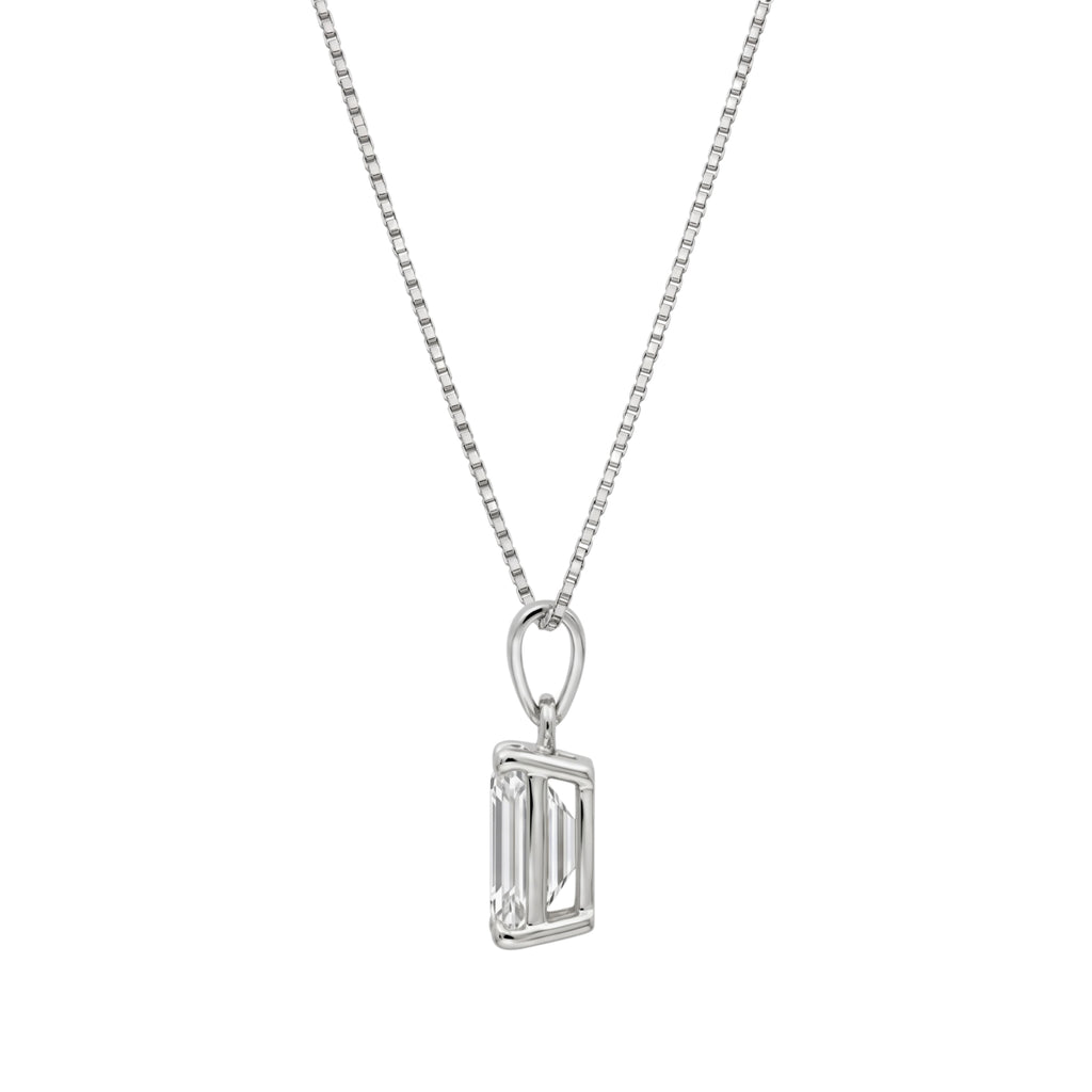 Emerald Solitaire Pendant Necklace