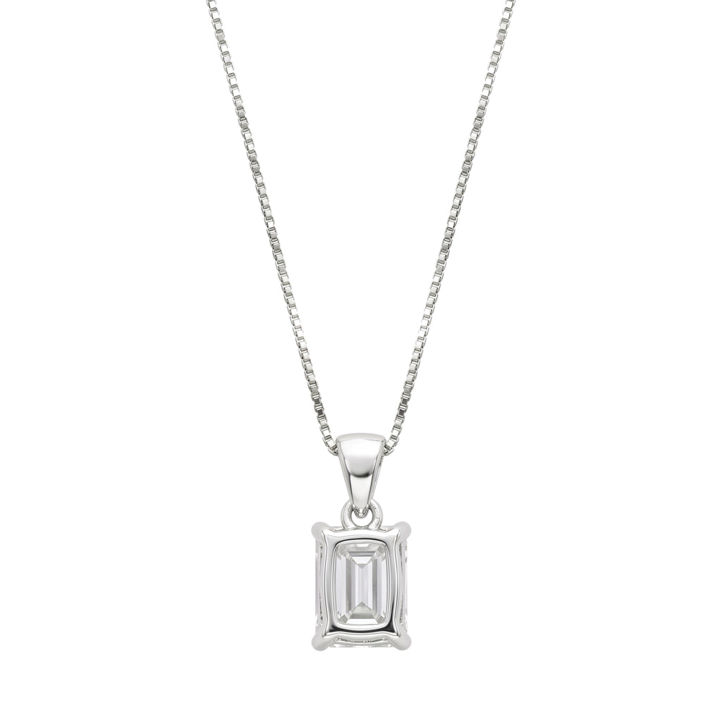Emerald Solitaire Pendant Necklace
