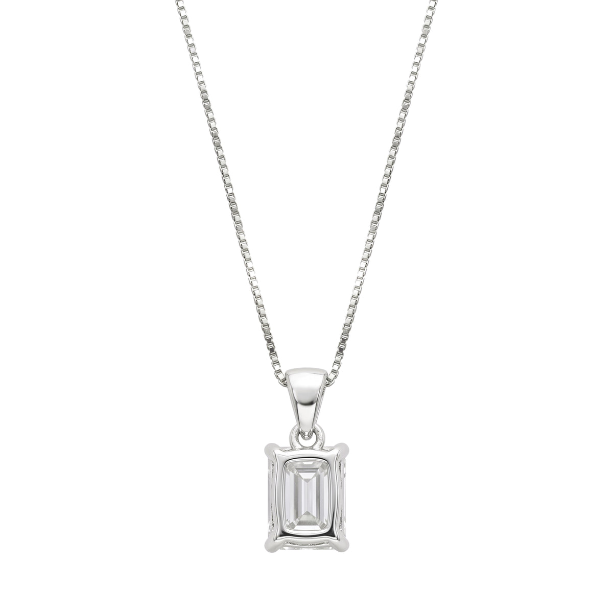 Emerald Solitaire Pendant Necklace