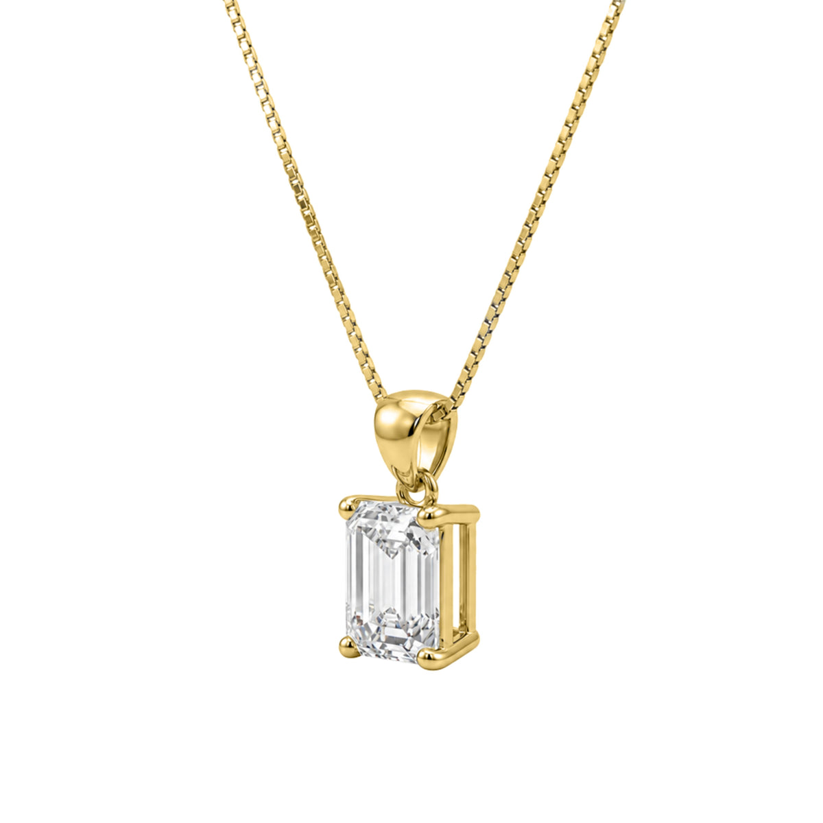 Emerald Solitaire Pendant Necklace