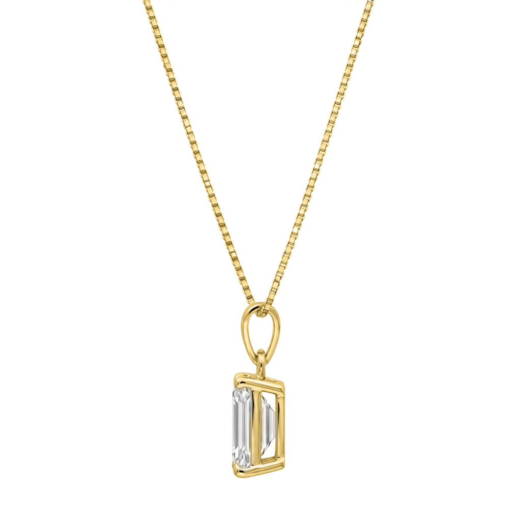 Emerald Solitaire Pendant Necklace