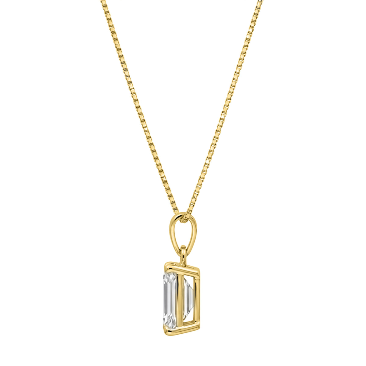 Emerald Solitaire Pendant Necklace