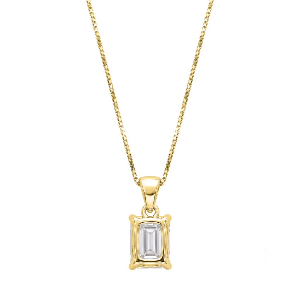 Emerald Solitaire Pendant Necklace