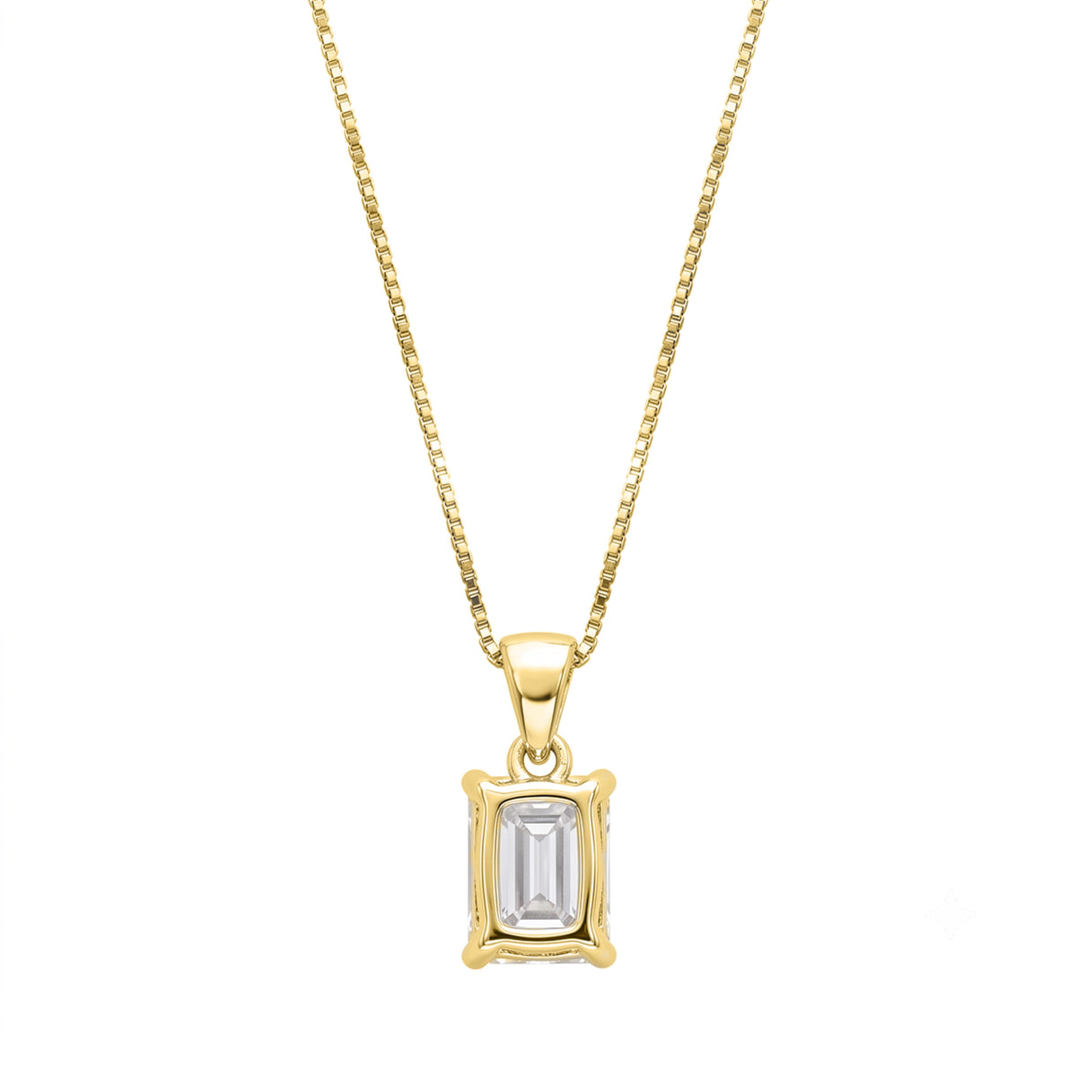 Emerald Solitaire Pendant Necklace