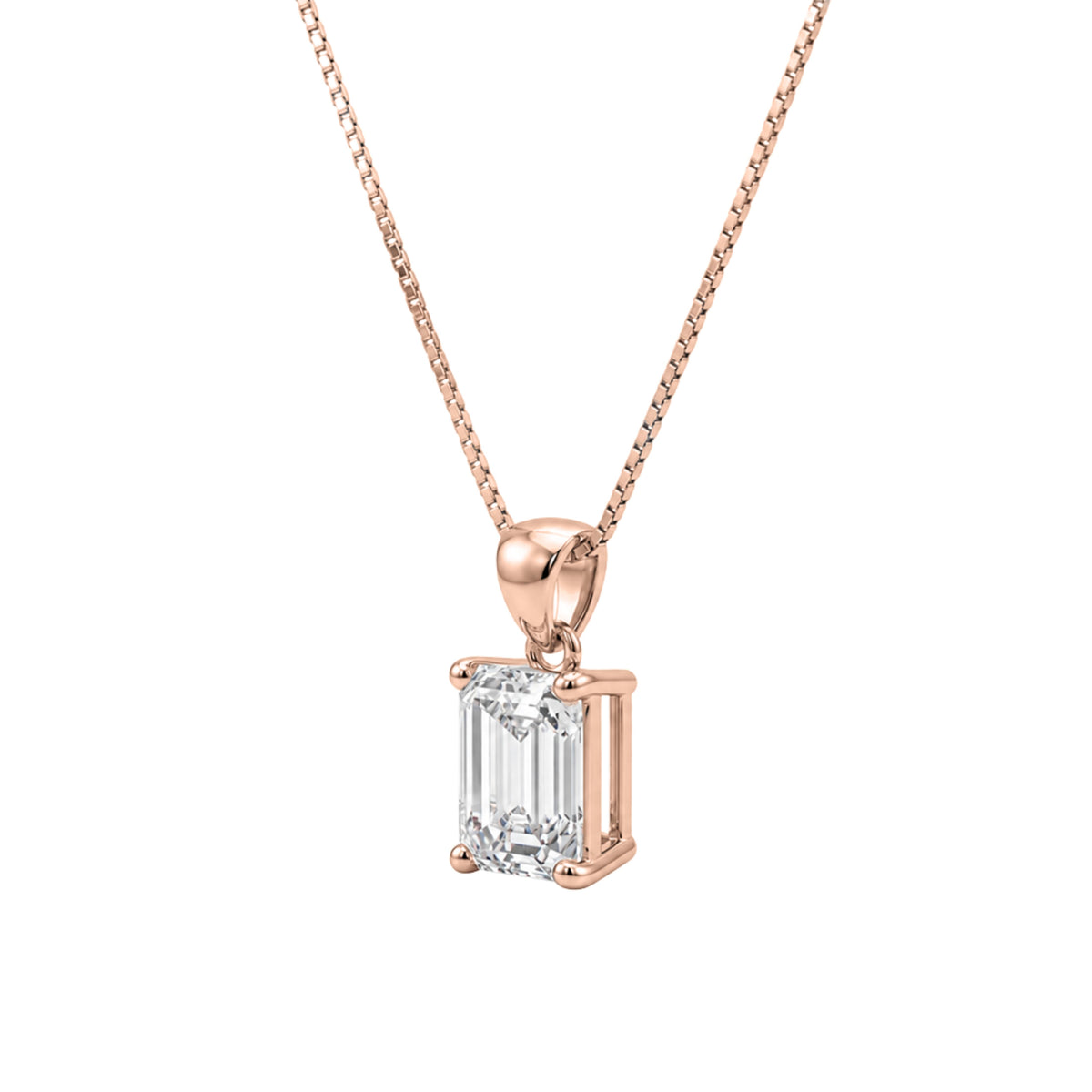 Emerald Solitaire Pendant Necklace