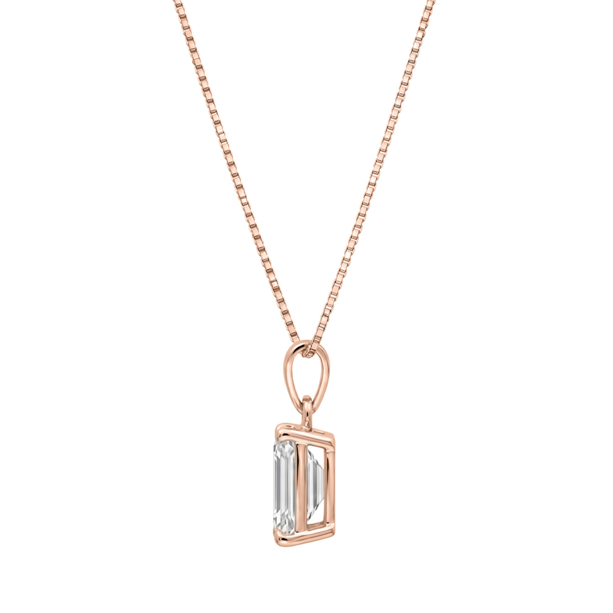 Emerald Solitaire Pendant Necklace