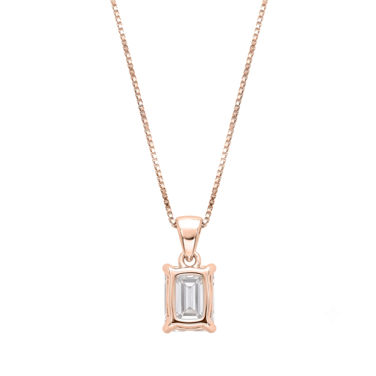 Emerald Solitaire Pendant Necklace