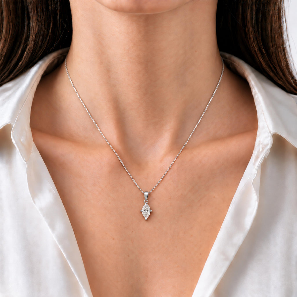 Marquise Solitaire Pendant Necklace