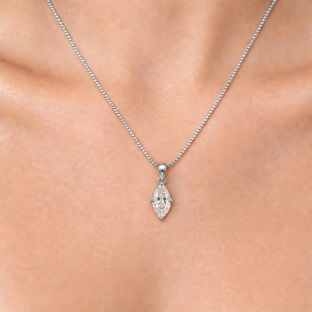 Marquise Solitaire Pendant Necklace