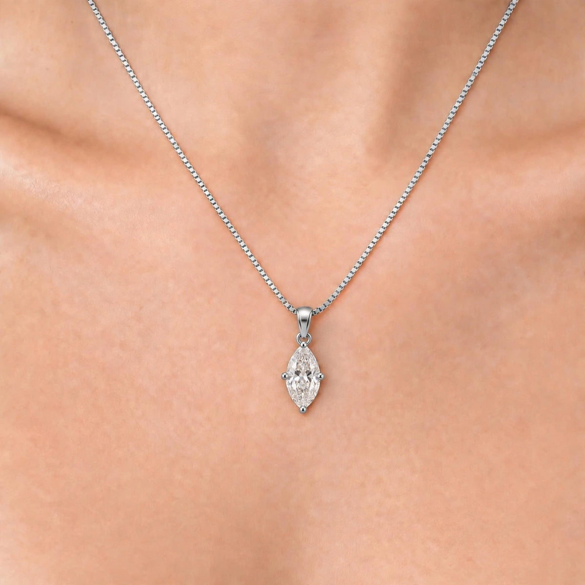 Marquise Solitaire Pendant Necklace