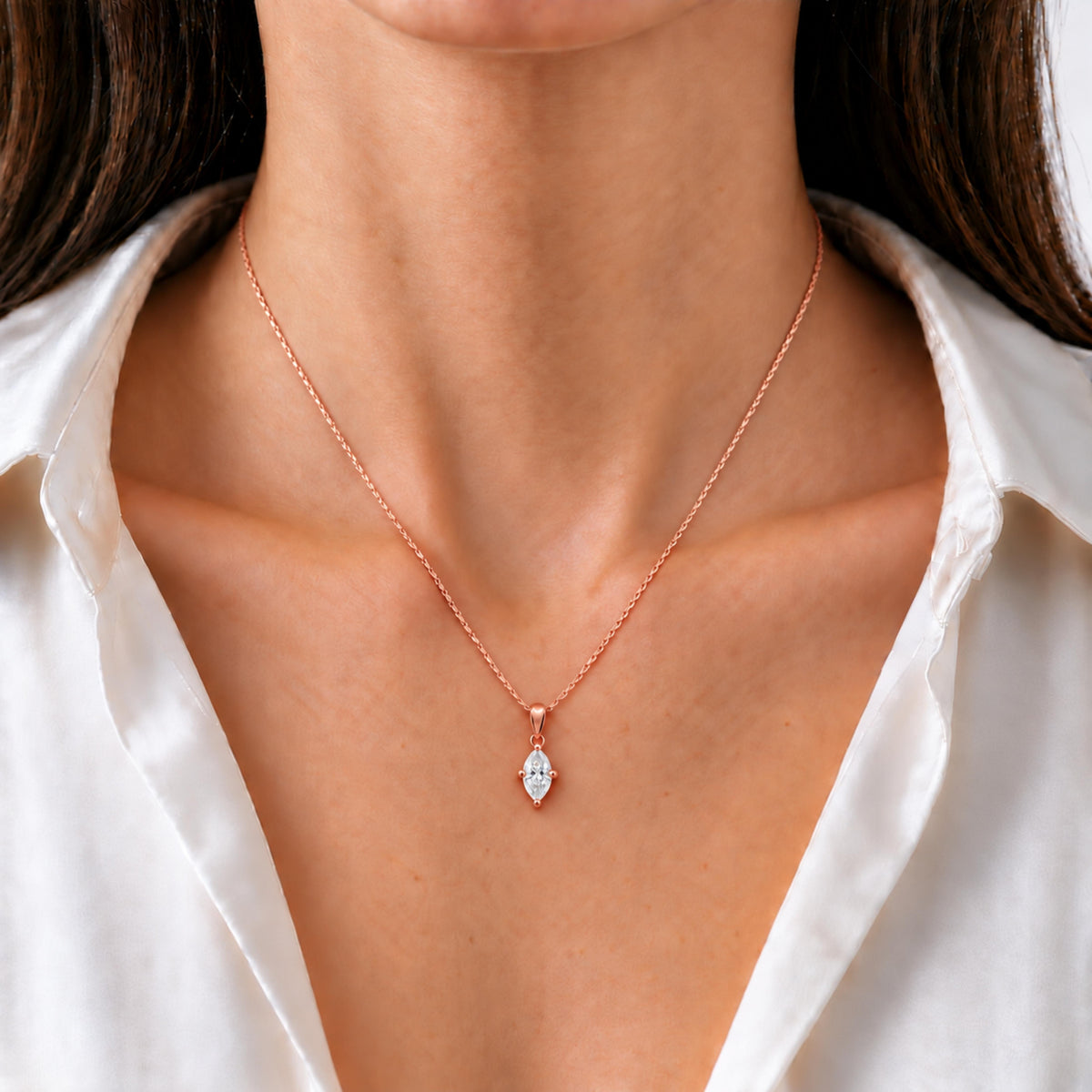 Marquise Solitaire Pendant Necklace