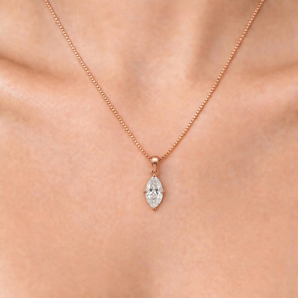 Marquise Solitaire Pendant Necklace
