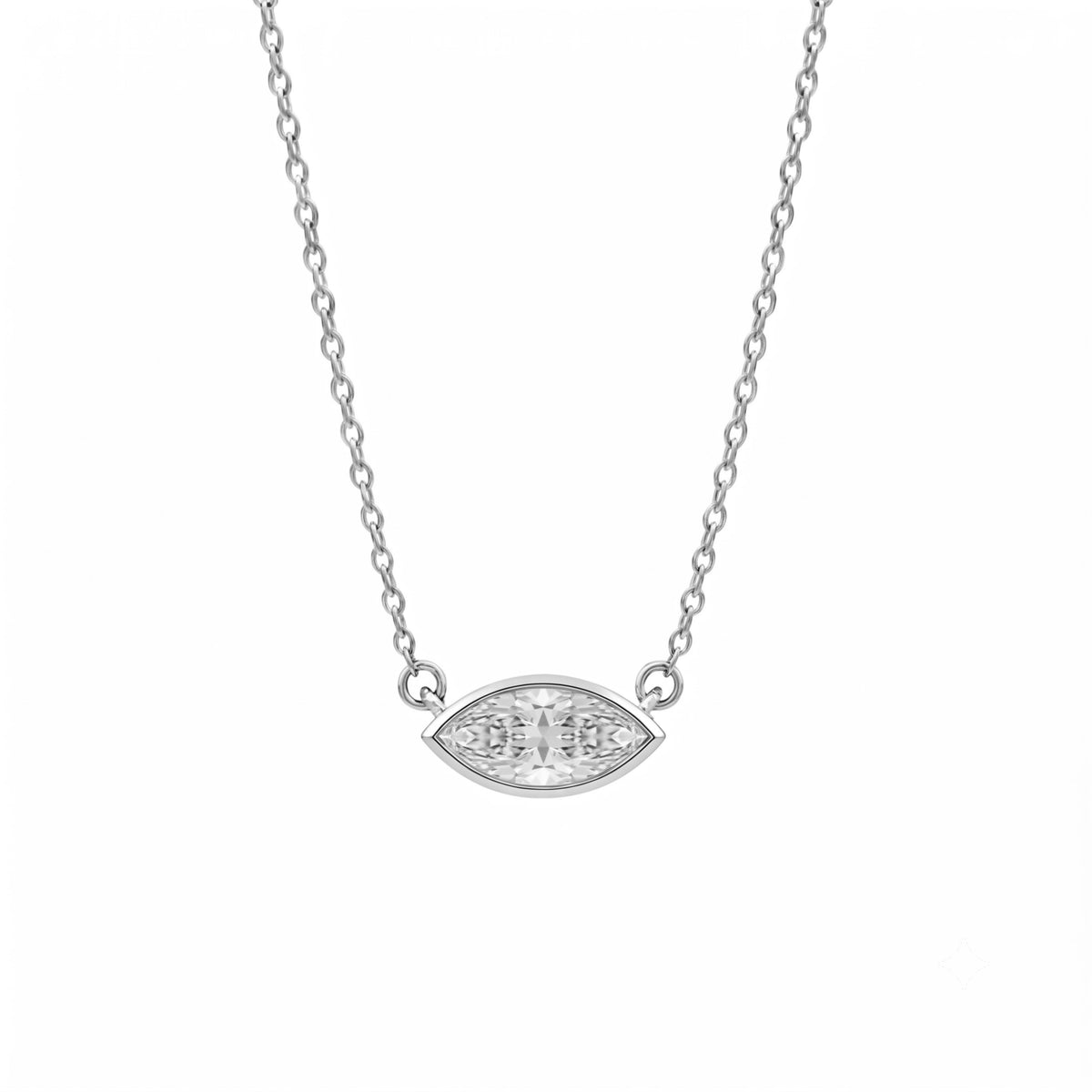 Mixed Solitaire Bezel Pendant Necklace