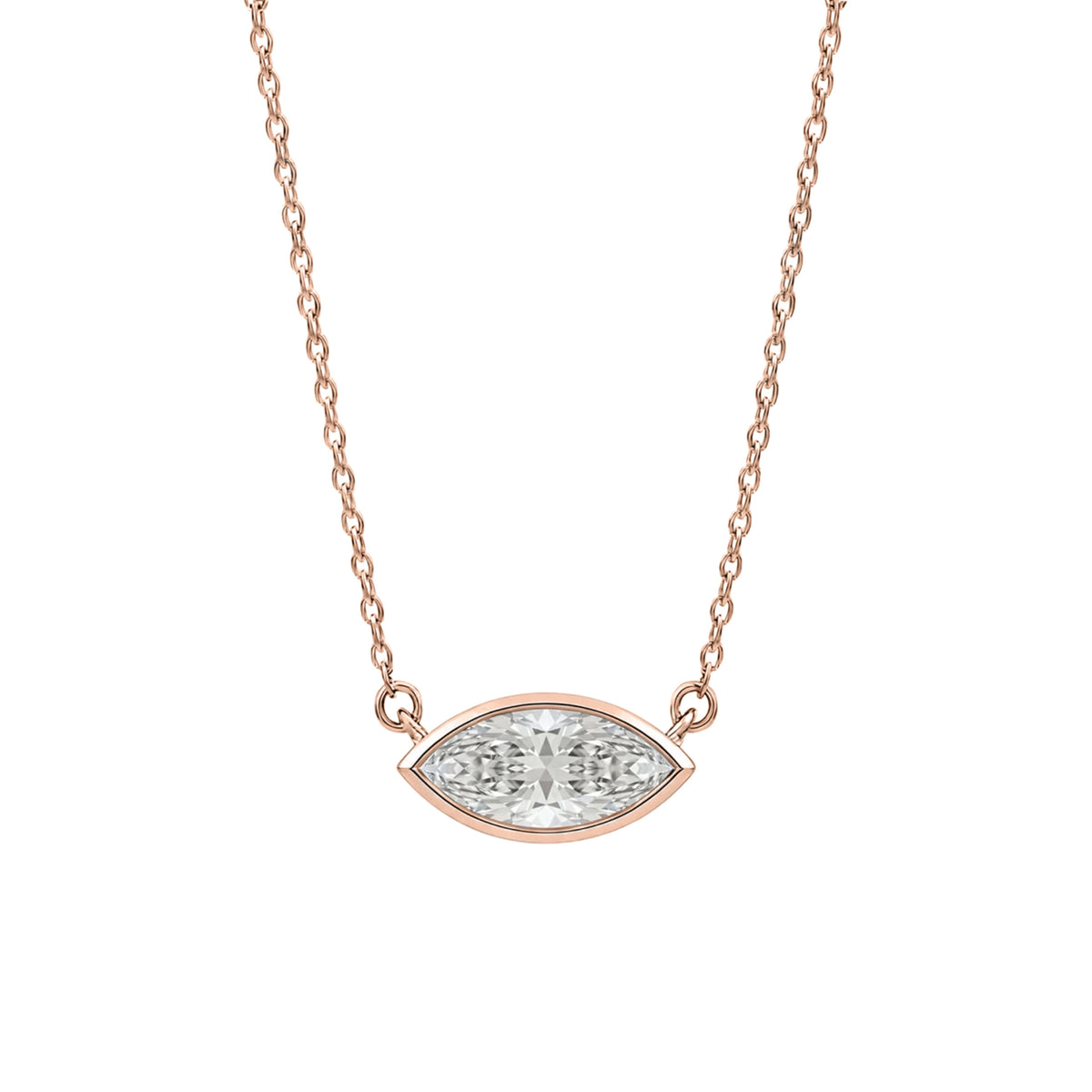 Mixed Solitaire Bezel Pendant Necklace