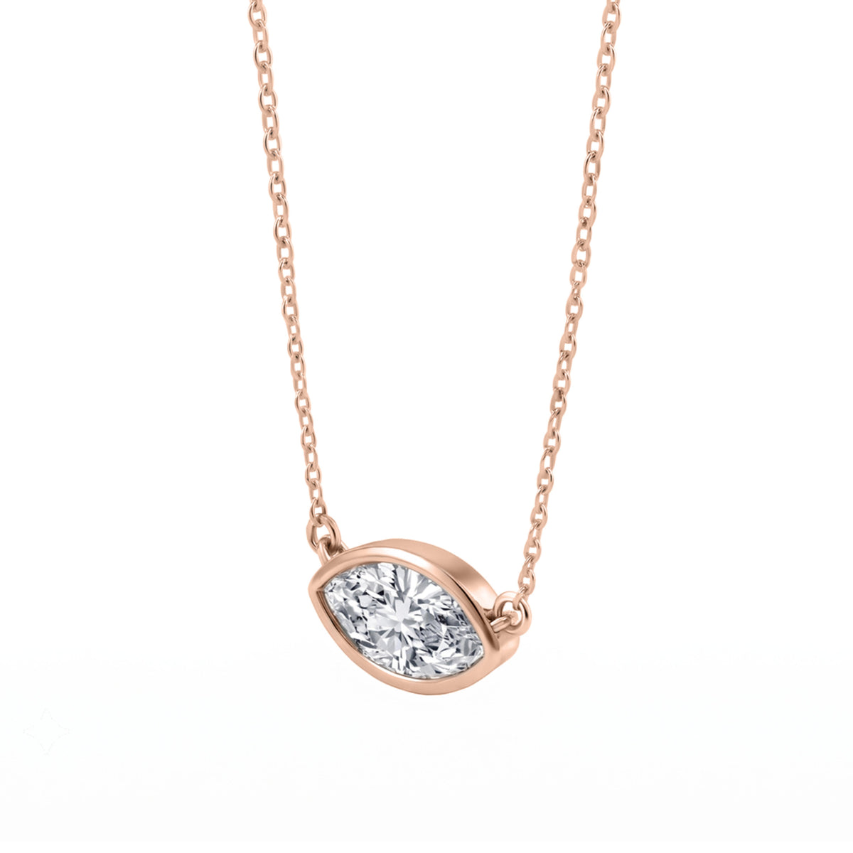 Marquise Solitaire Bezel Pendant Necklace