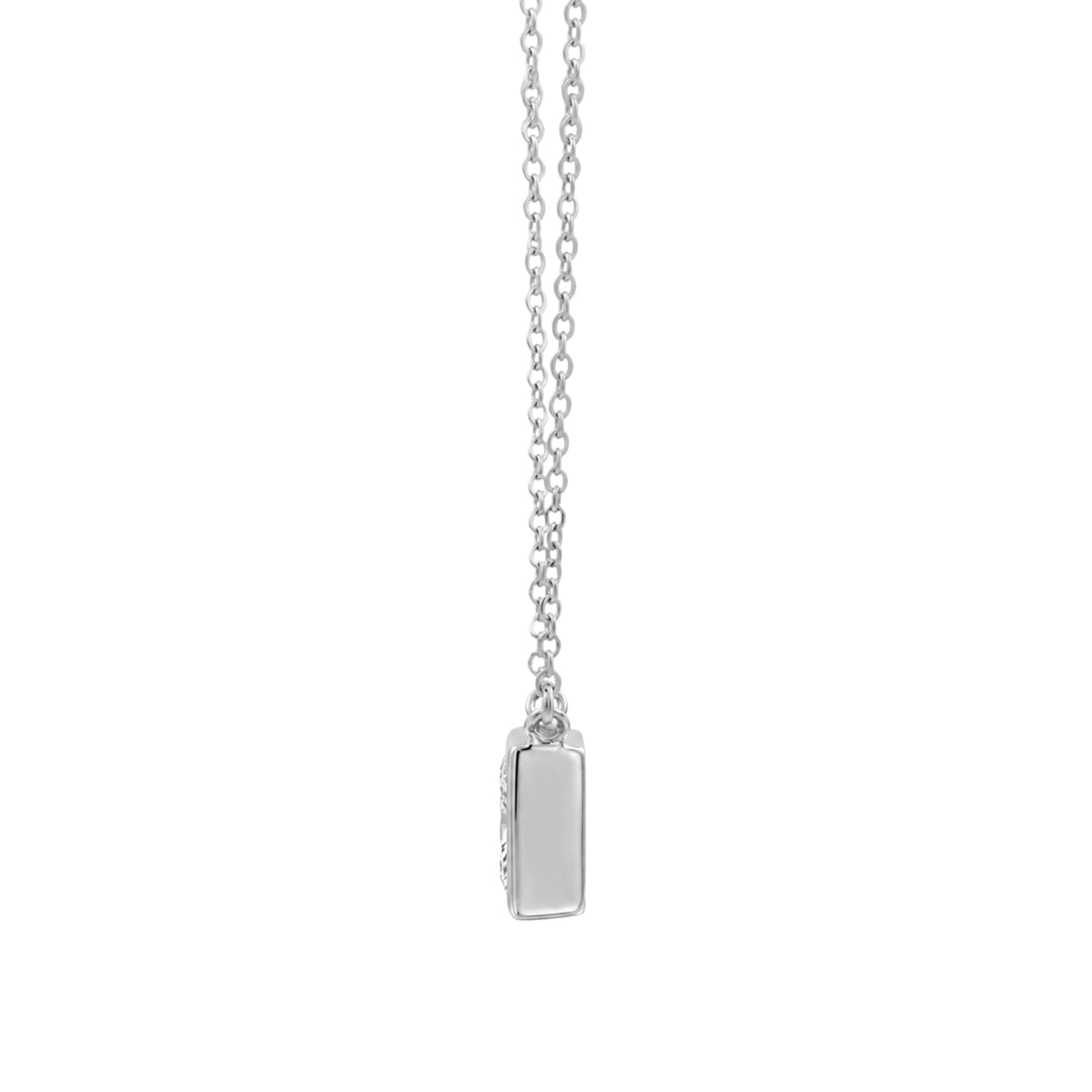 Princess Solitaire Bezel Pendant Necklace