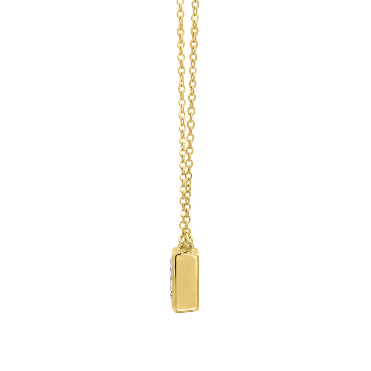 Princess Solitaire Bezel Pendant Necklace