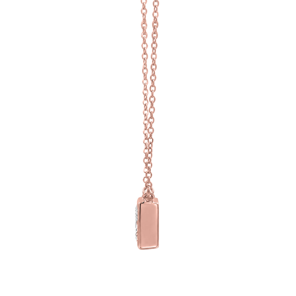 Princess Solitaire Bezel Pendant Necklace