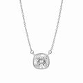 Cushion Solitaire Bezel Pendant Necklace