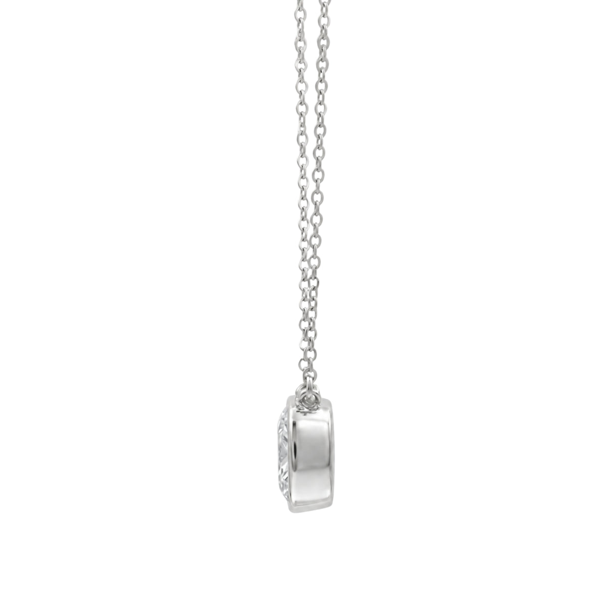 Cushion Solitaire Bezel Pendant Necklace