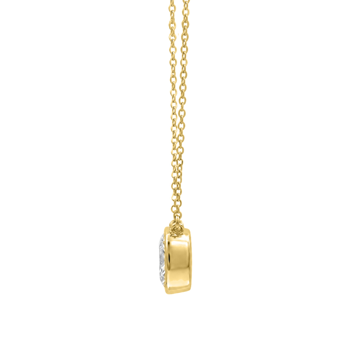 Cushion Solitaire Bezel Pendant Necklace