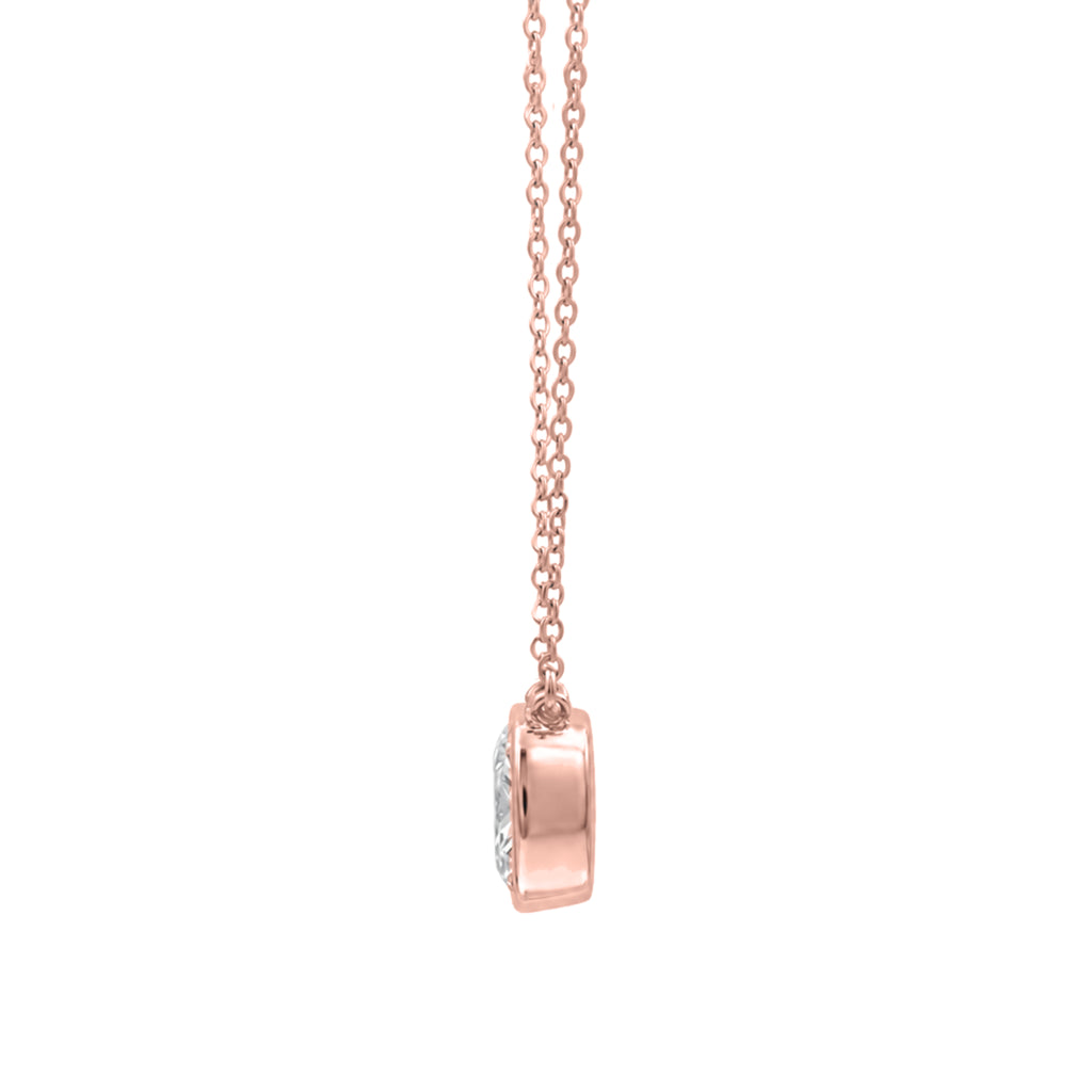 Cushion Solitaire Bezel Pendant Necklace