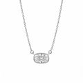 Long Cushion Solitaire Bezel Pendant Necklace