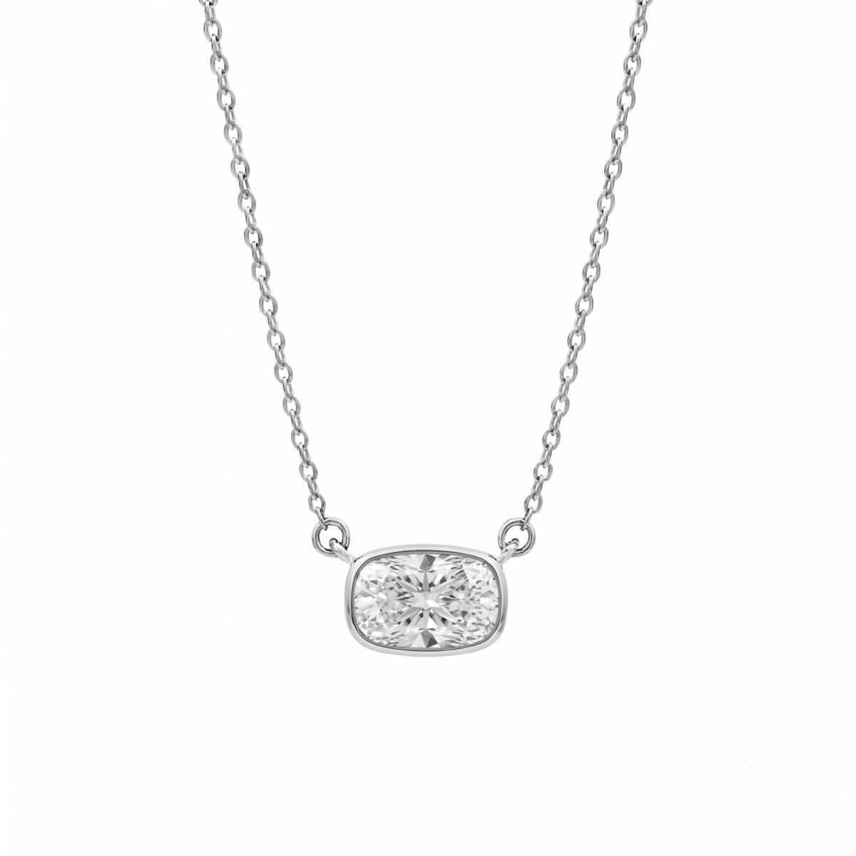 Mixed Solitaire Bezel Pendant Necklace