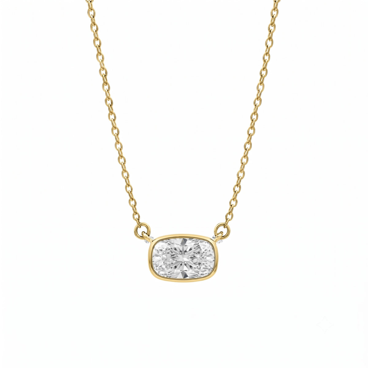 Mixed Solitaire Bezel Pendant Necklace