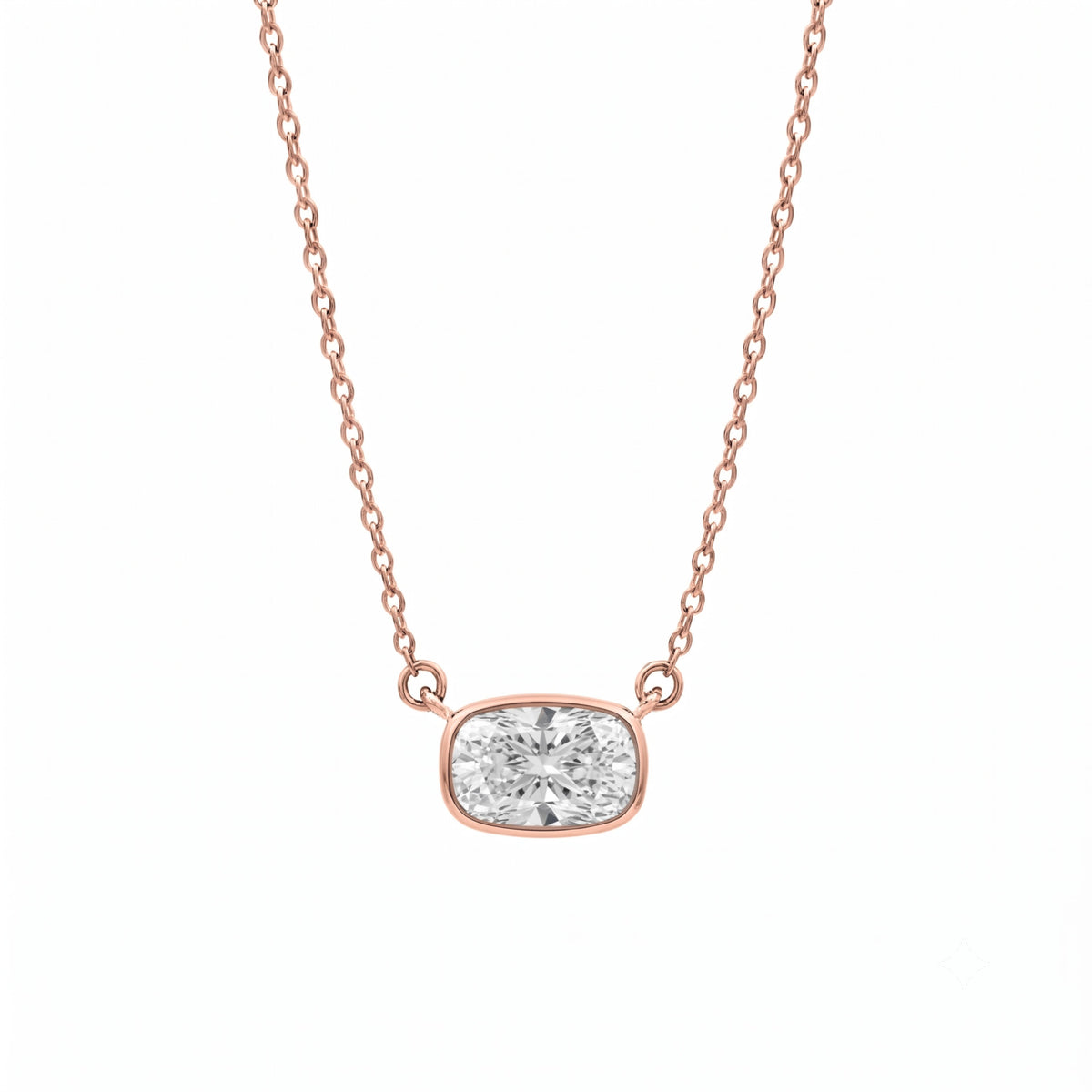 Mixed Solitaire Bezel Pendant Necklace