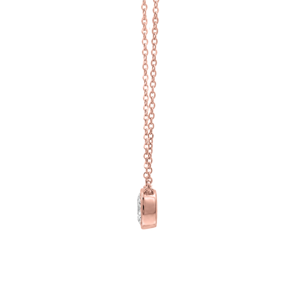 Long Cushion Solitaire Bezel Pendant Necklace